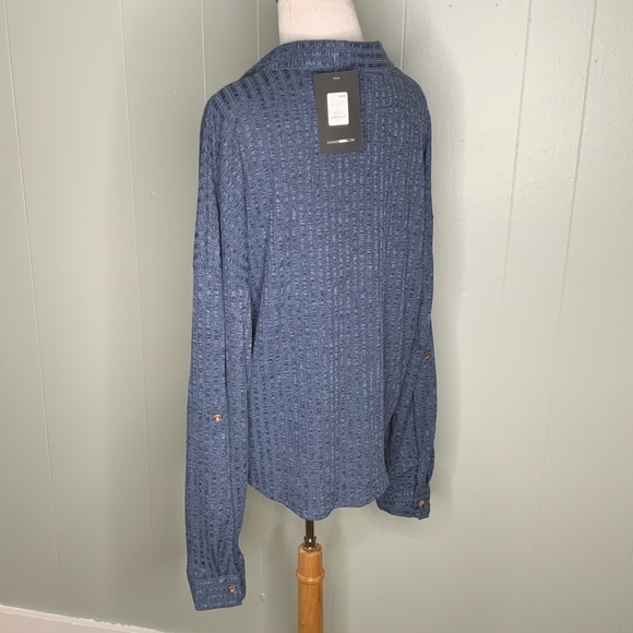 NWT Fashion Nova Blue Button Down Blouse XL - Picture 7 of 15